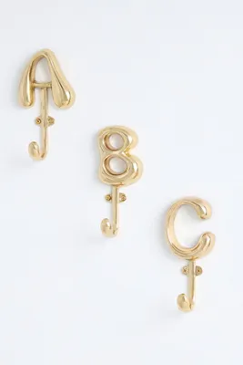 Odessa Bubble Letter Monogram Hook - Brown, Brass product