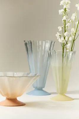Odette Small Fluted Glass Vase - Yellow product
