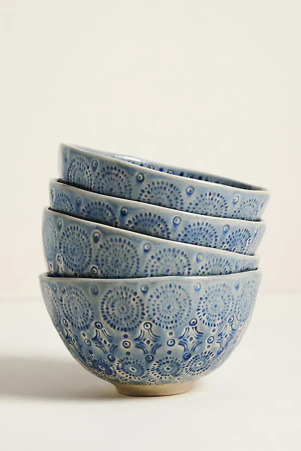 Old Havana Cereal Bowls Set of 4 - Blue by Anthropologie