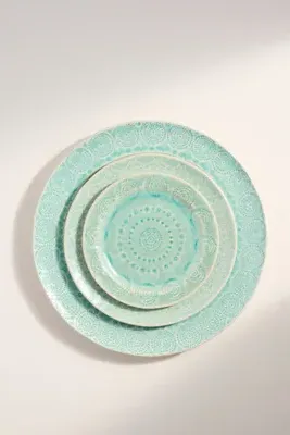 Old Havana Portuguese Stoneware Bread Plates Set of 4 - Green by Anthropologie, image 2