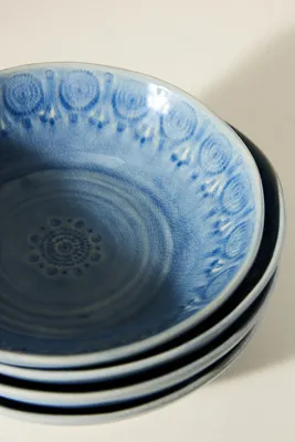 Old Havana Portuguese Stoneware Pasta Bowls Set of 4 - Blue by Anthropologie, image 2
