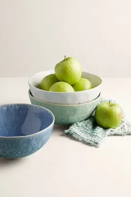Old Havana Salad Bowl - Blue, Stoneware by Anthropologie, alternate view