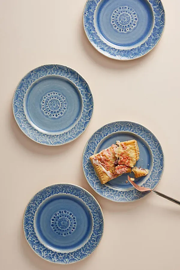 Old Havana Side Plates Set of 4 - Blue by Anthropologie