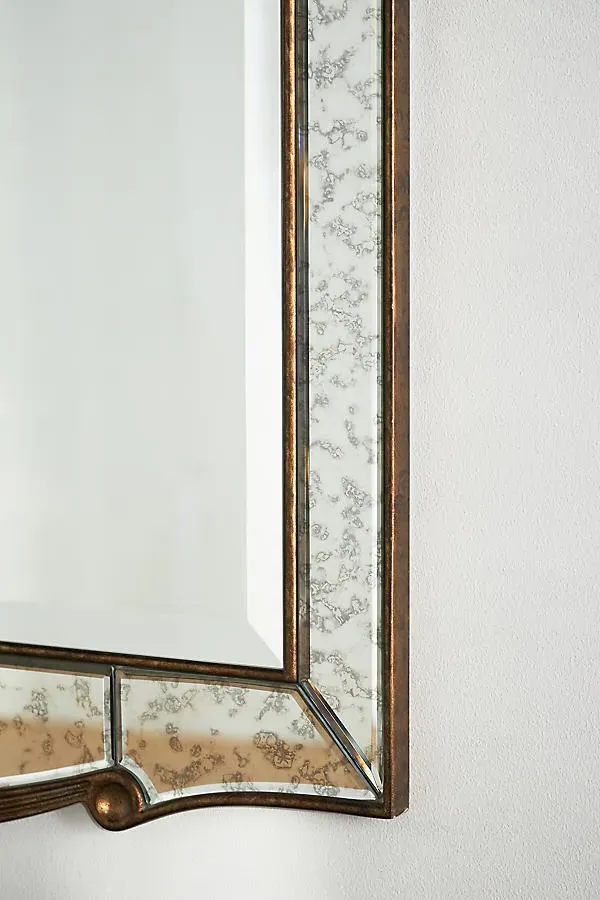 Oleander Arched Beveled Mirror - Gold by Anthropologie, alternate view
