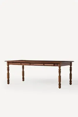 Oliver Dining Table with Storage - Brown, Wood product