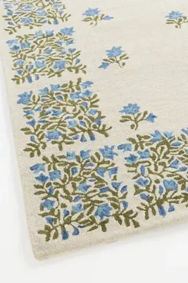 Oliver Tufted Floral Border 3x5 Rug - Blue, Wool product