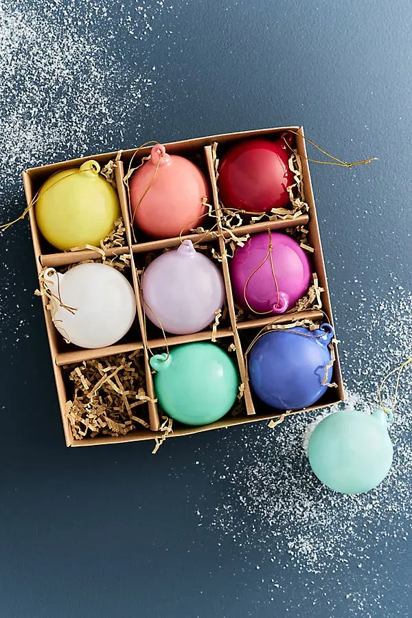 Opaque Bauble Ornaments - Red, Glass by Anthropologie