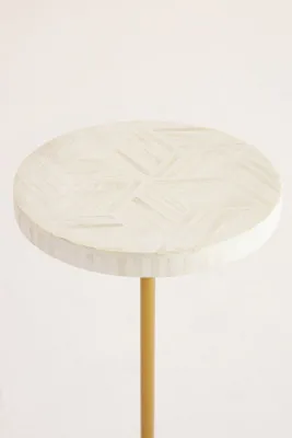 Optical Inlay Round End Table - White product