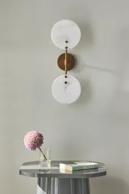 Oracle Alabaster Sconce - Gold by Anthropologie, alternate view