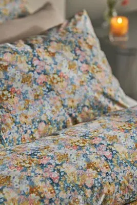 Organic Cotton Printed Percale Duvet - Blue, California King by Anthropologie, image 2