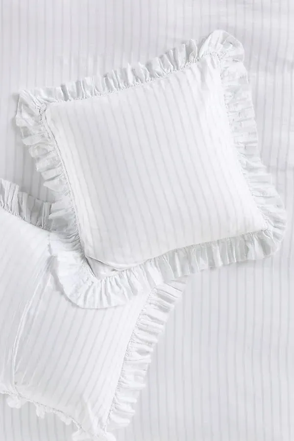 Organic Cotton Spa Sateen Ruffled Euro Sham - Green product