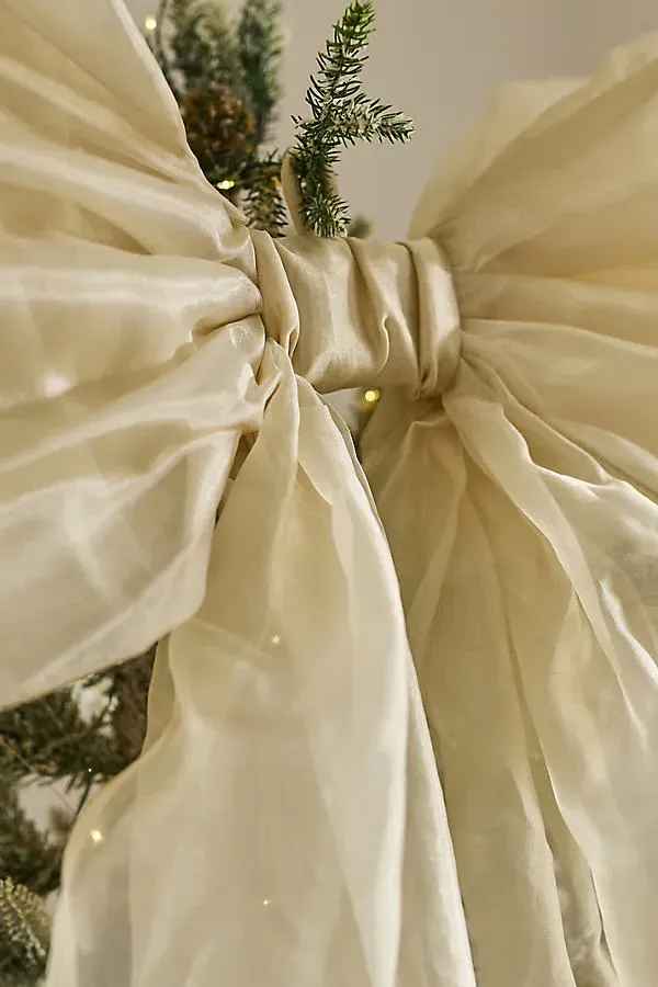 Organza Bow Tree Topper - White, Polyester by Anthropologie, alternate view
