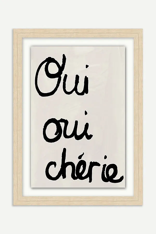 Oui Oui Chérie Wall Art - Black, Matte Paper product