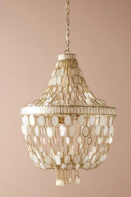 Oval Capiz Shell Chandelier - Gold product