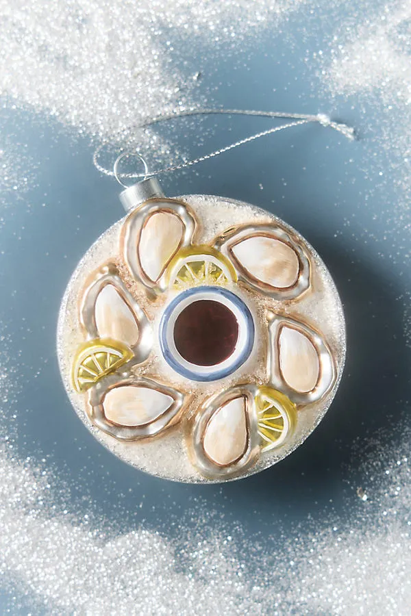 Oyster Glass Ornament - Yellow by Anthropologie
