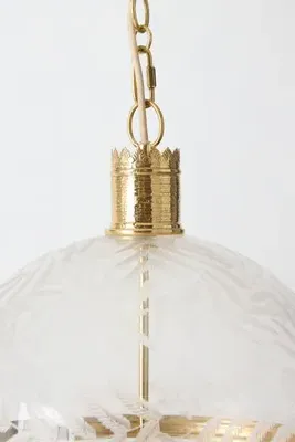 Painted Floral Glass Pendant Light - Clear product