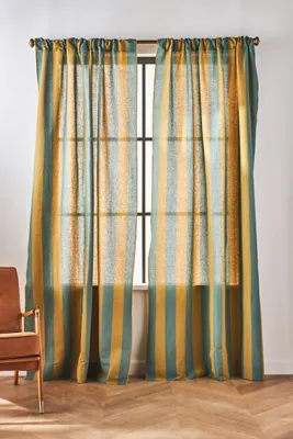 Pallido Striped Curtain - Blue, Cotton/Linen product