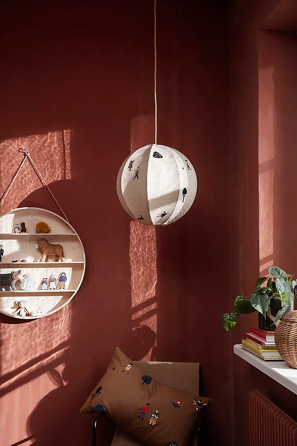 Park Textile Pendant Lampshade - White, Cotton by Anthropologie