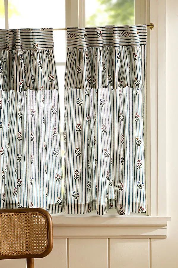 Parker Cotton Printed Valance Café Curtain Set of 2 product