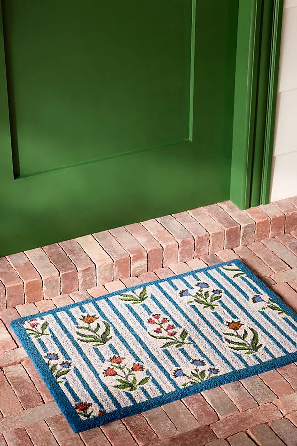Parker Floral Striped Coir Printed Doormat product