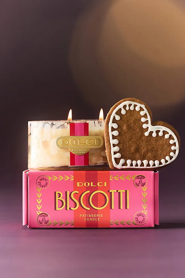 Patisserie Gourmand Biscotti Boxed Glass Candle - Pink, Cotton by Anthropologie