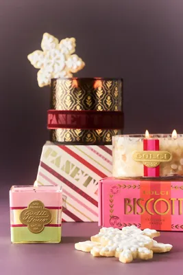Patisserie Gourmand Petite Four Boxed Glass Candle - Green, Cotton by Anthropologie, image 2