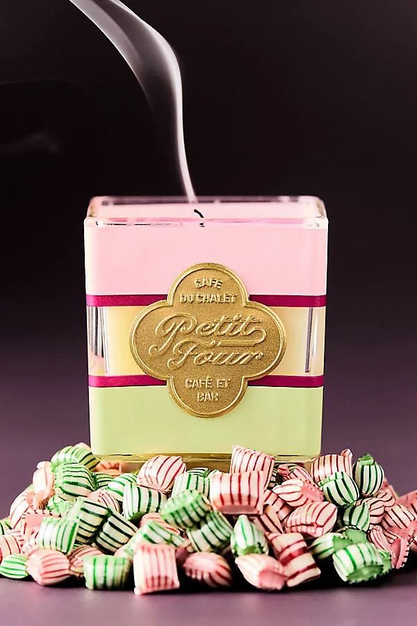 Patisserie Gourmand Petite Four Boxed Glass Candle - Green, Cotton by Anthropologie