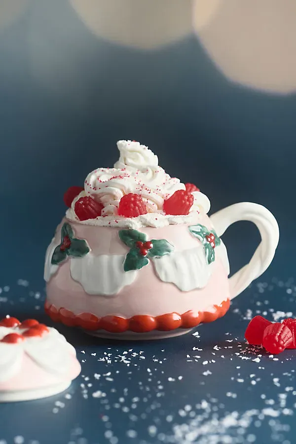 Patisserie Lidded Mug - Stoneware by Anthropologie