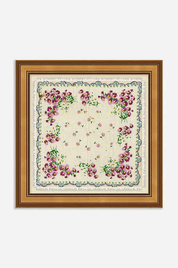 Patterned Scarf Floral Wall Art - Cream product