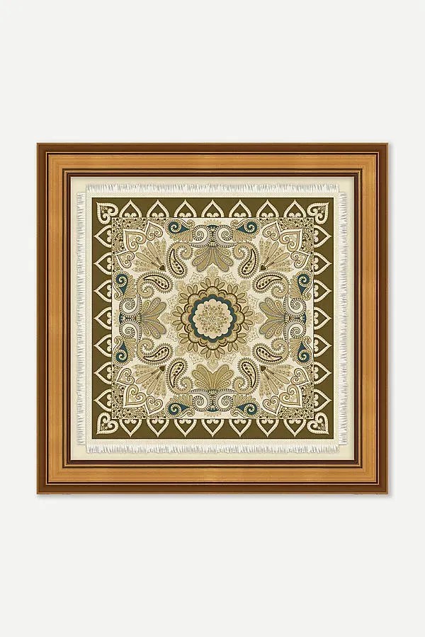 Patterned Scarf Wall Art - Moss, Watercolor Paper product