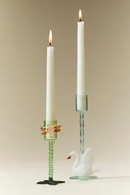 Paulette Glass Candle Holder - Green product