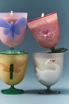 Pauline Floral Clementine & Jasmine Glass Butterfly Candle product