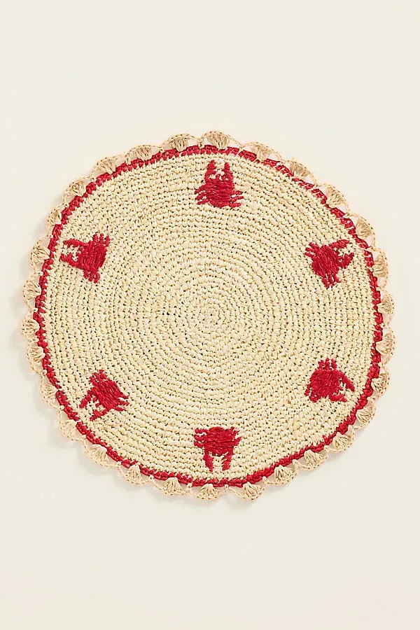 Payton James Crab Raffia Placemat - Red product