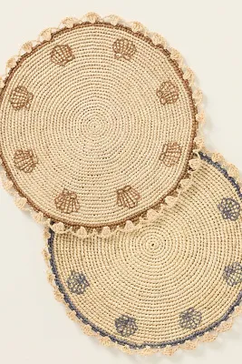 Payton James Handwoven Shell Placemat - Raffia Palm by Anthropologie, alternate view