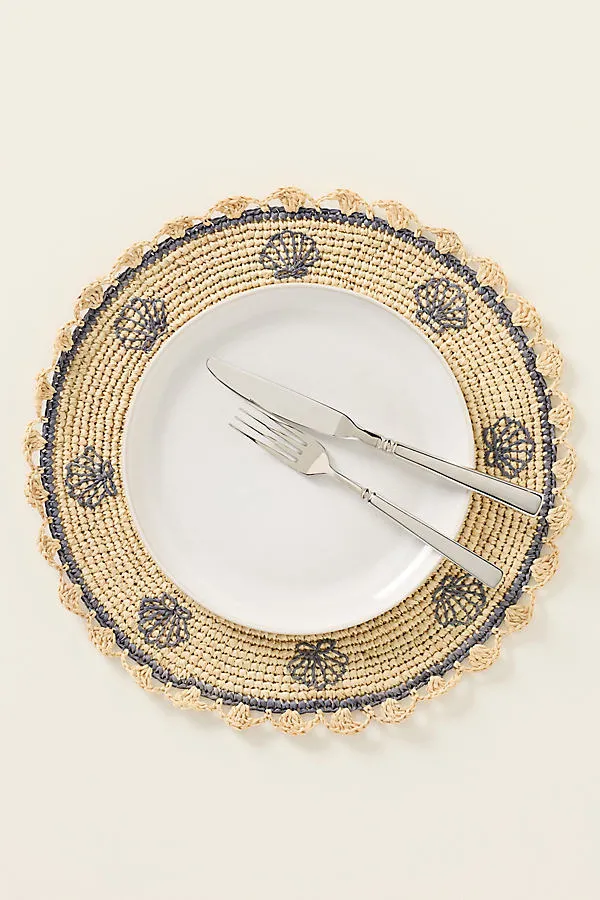 Payton James Handwoven Shell Placemat - Raffia Palm by Anthropologie