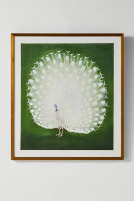 Peacock Bird Wall Art - White product