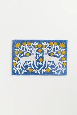 Penny Pup Tufted Bath Mat - Blue, Cotton product