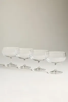 Peony Coupe Glasses Set of 4 - Clear, Cristallin Glass by Anthropologie, alternate view