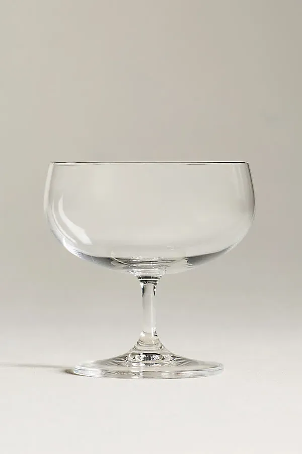 Peony Coupe Glasses Set of 4 - Clear, Cristallin Glass by Anthropologie