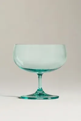 Peony Coupe Glasses Set of 4 - Mint, Cristallin Glass by Anthropologie, alternate view