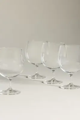 Peony Goblet Glasses Set of 4 - Clear, Cristallin Glass by Anthropologie, alternate view