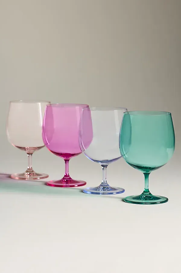 Peony Goblet Glasses Set of 4 - Cristallin Glass by Anthropologie