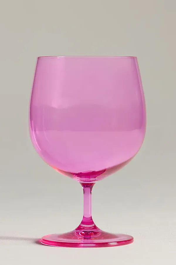Peony Goblet Glasses Set of 4 - Pink, Cristallin Glass by Anthropologie