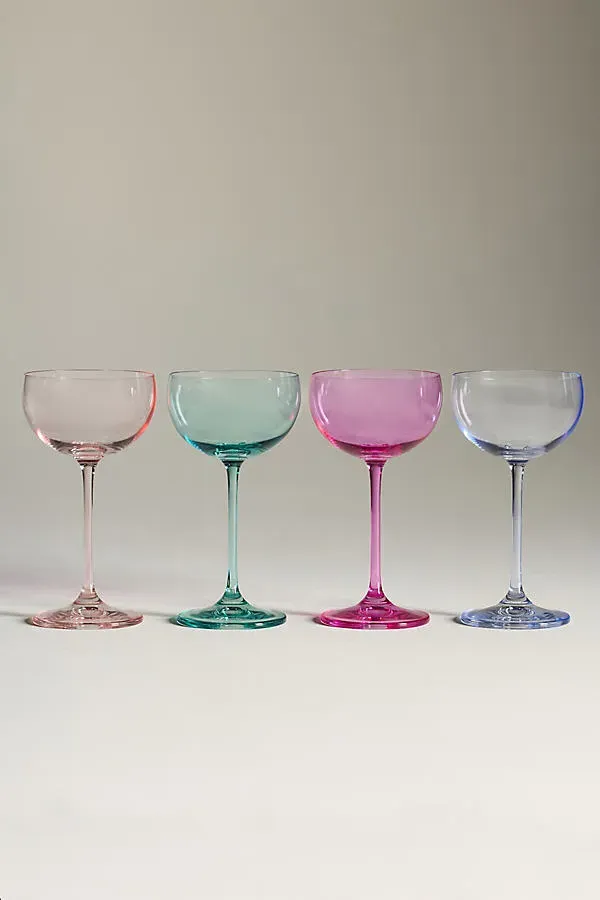 Peony Nick & Nora Glasses Set of 4 - Cristallin Glass by Anthropologie