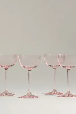 Peony Nick & Nora Glasses Set of 4 - Pink, Cristallin Glass by Anthropologie, image 2