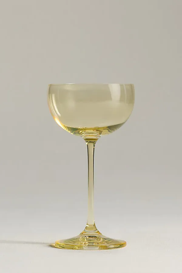 Peony Nick & Nora Glasses Set of 4 - Yellow, Cristallin Glass by Anthropologie