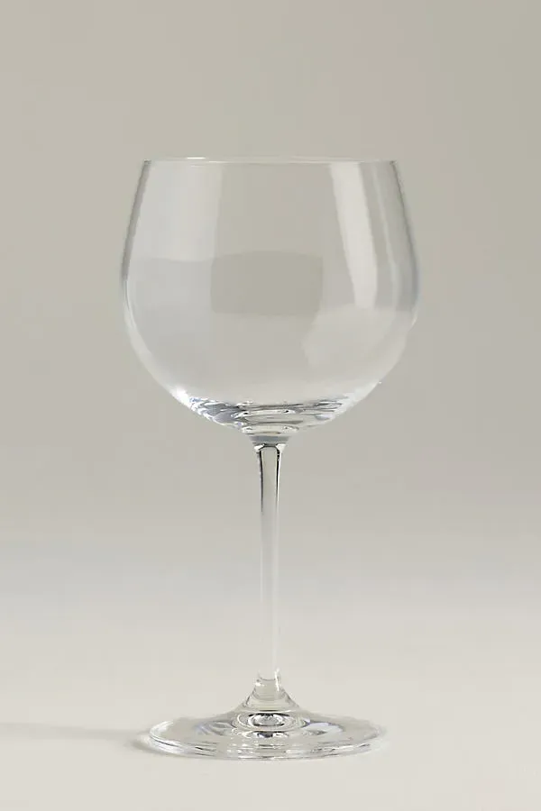 Peony Red Wine Glasses Set of 4 - Clear, Cristallin Glass by Anthropologie