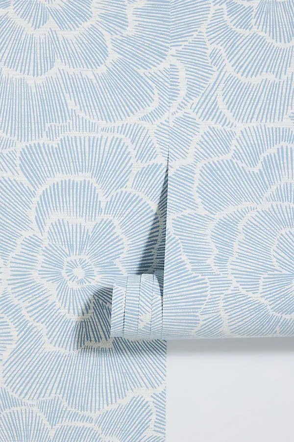Peony Textured Wallpaper - Blue product