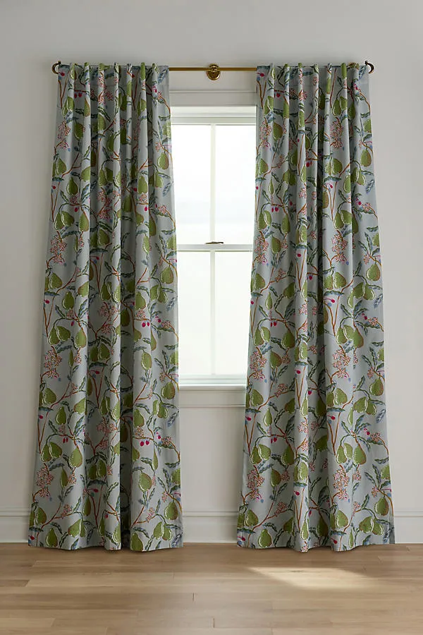 Pera Pear Printed Blackout Curtain - Blue, Cotton product