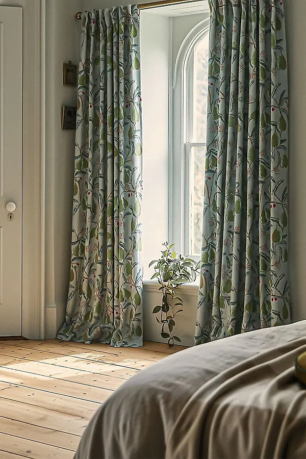Pera Pear Printed Curtain - Blue, Organic Cotton product